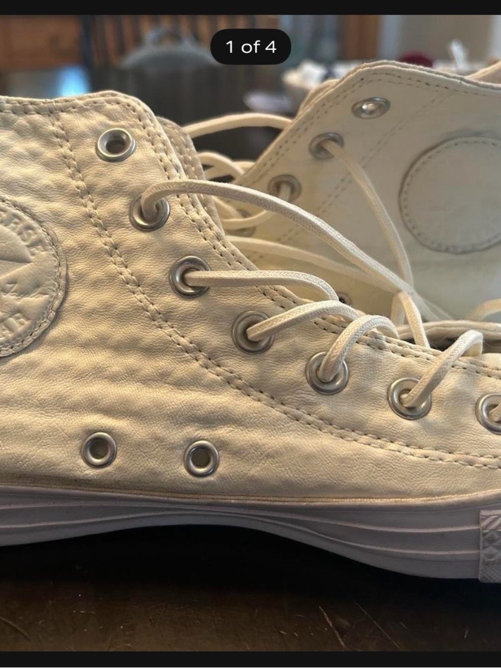 Women's White High-Top Canvas Sneakers - Casual Lace-Up
